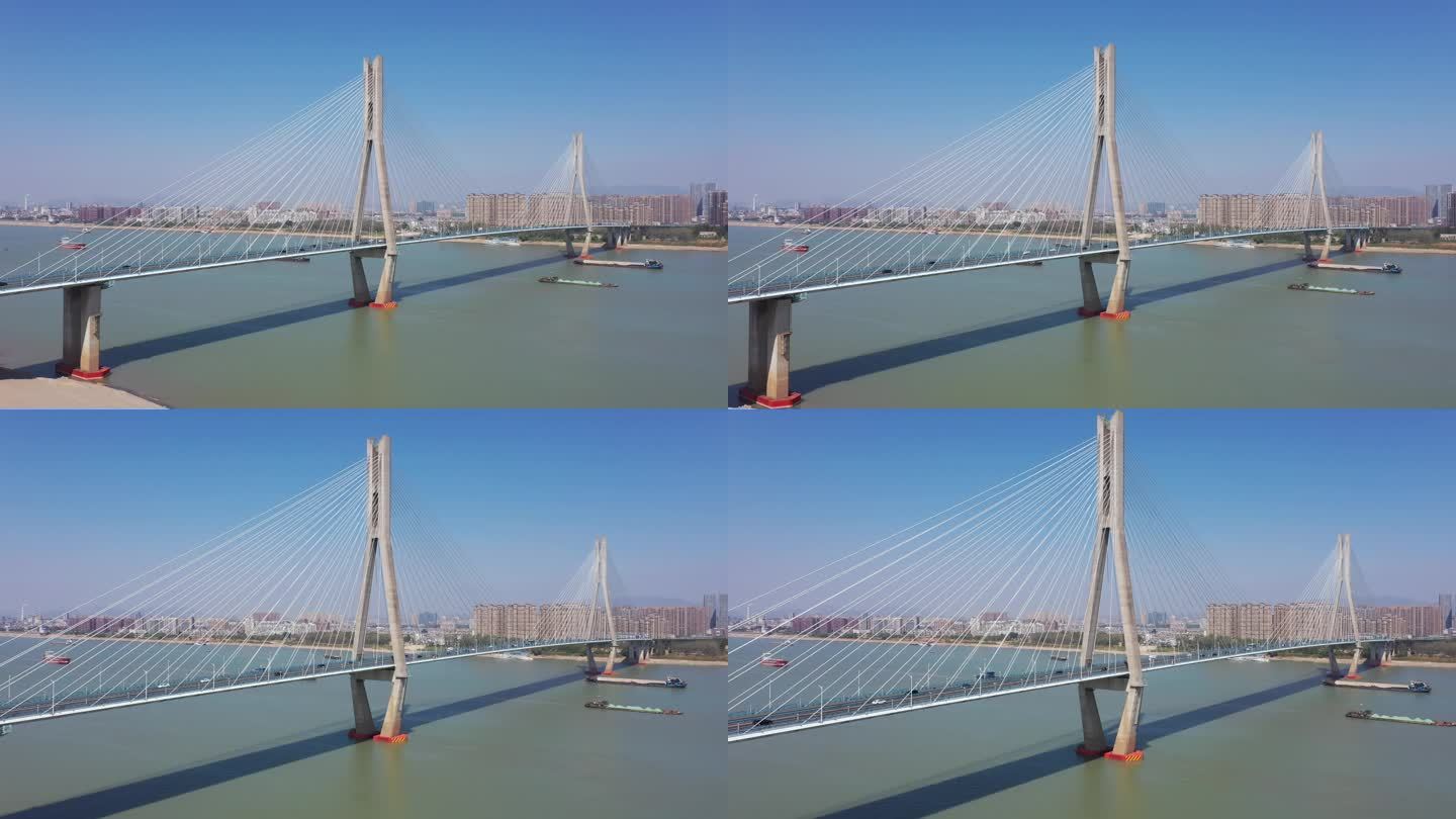 安庆市长江大桥航拍池州长江大桥 大桥航拍
