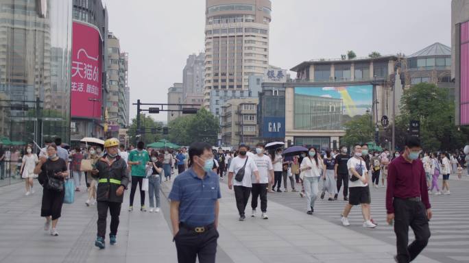 西湖 杭州 城市街头人流