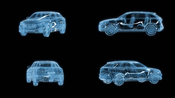 透视全息奥迪SQ2汽车透明通道素材