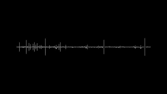 4K音频频谱模拟黑色背景上的白色。