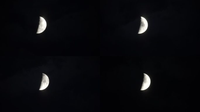 乌云遮月实拍空镜