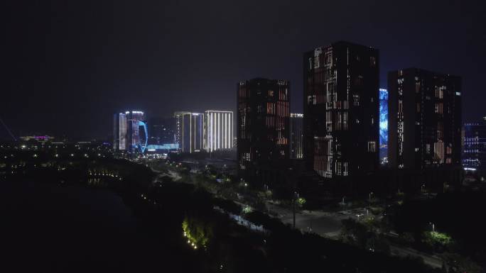 郑州龙子湖夜景灯光秀航拍10 D-log