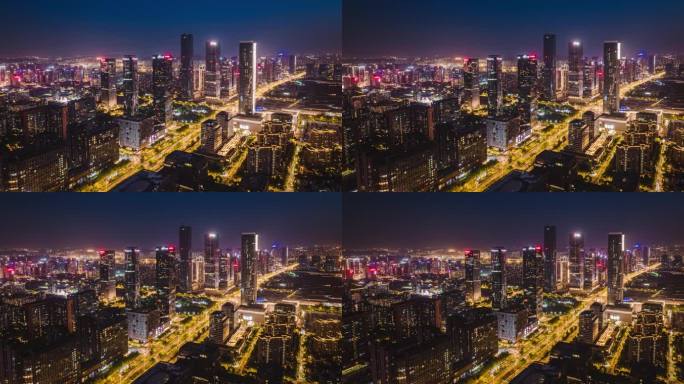 南京金融城夜景延时