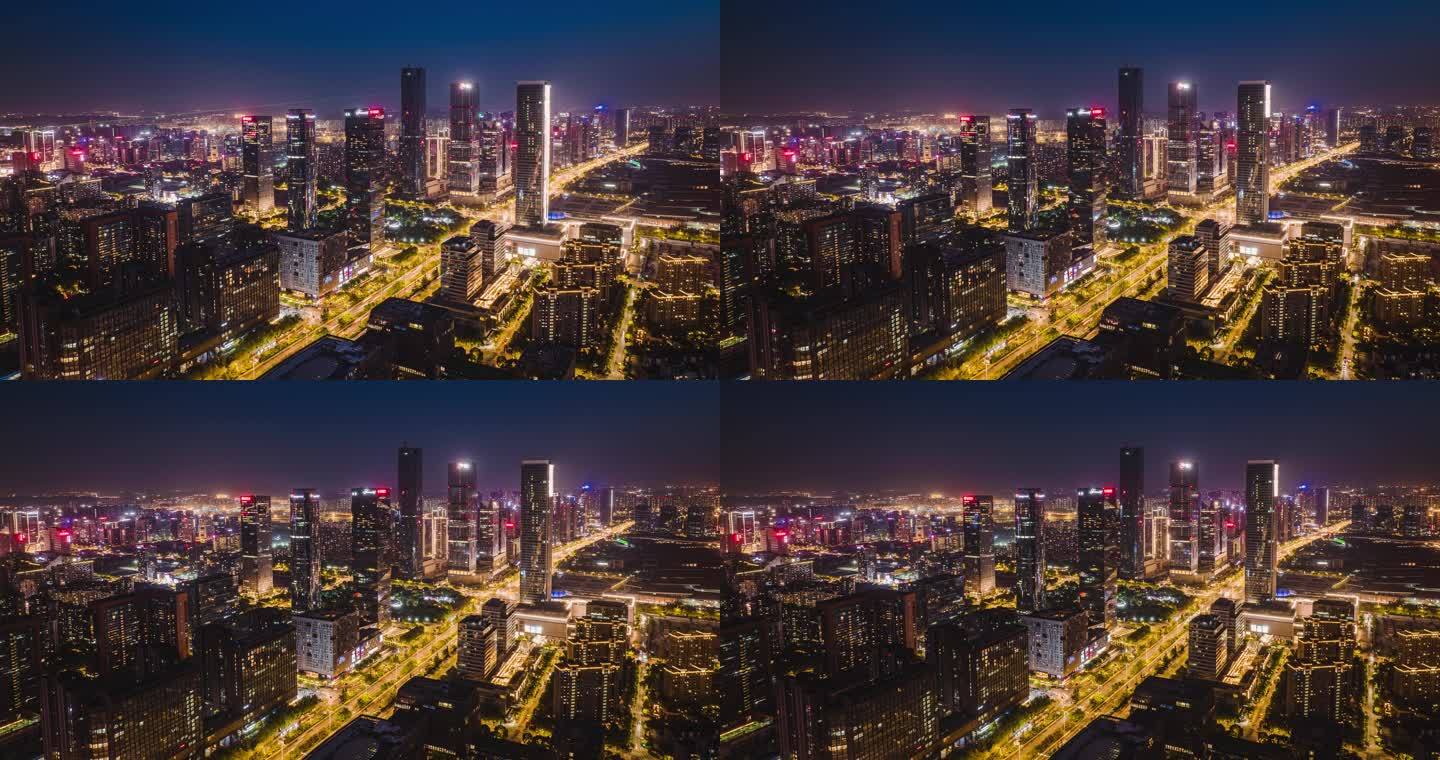 南京金融城夜景延时