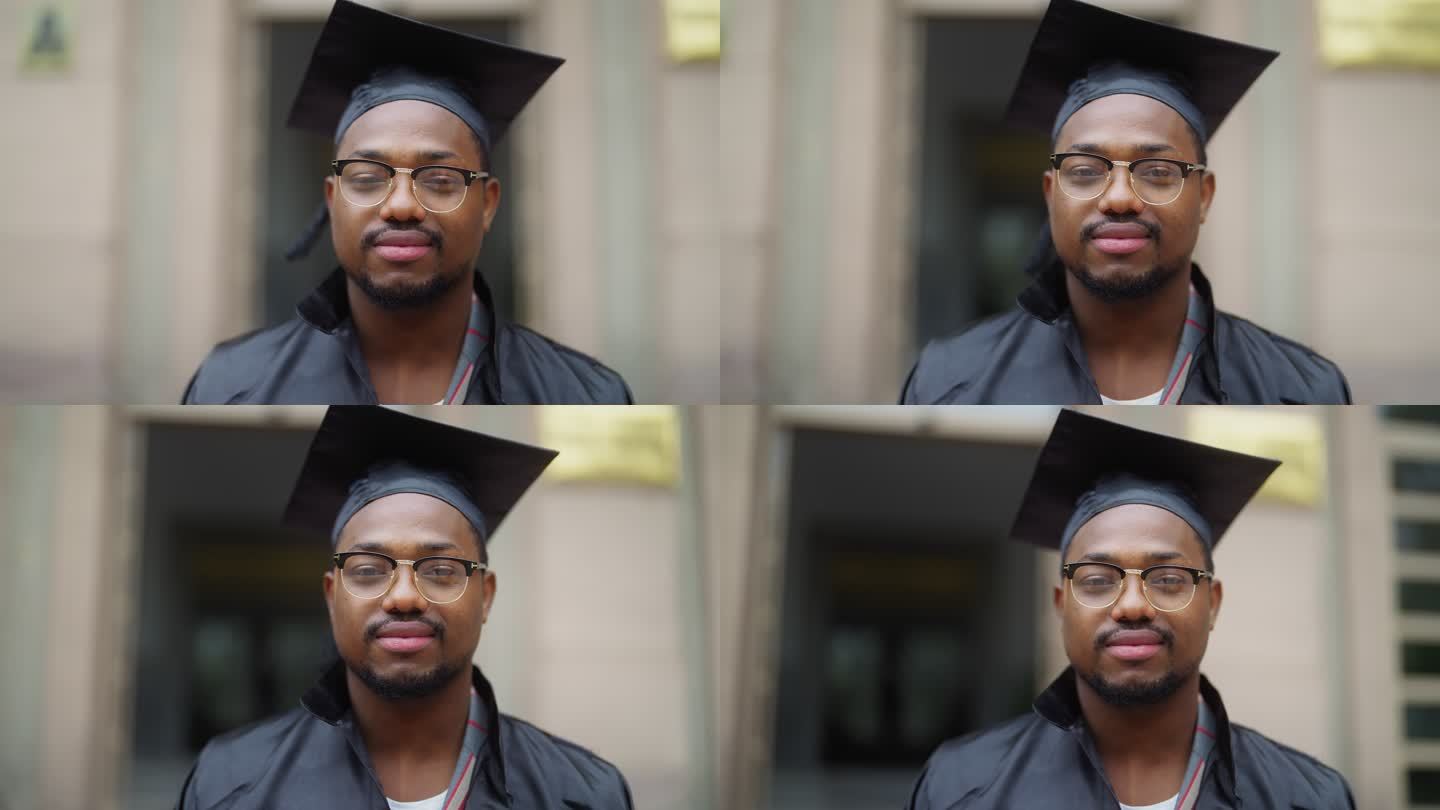 黑人学生庆祝毕业毕业照