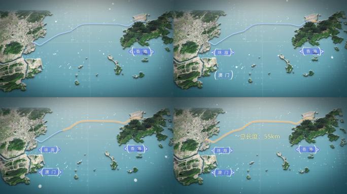 4k港珠澳大桥地图动画