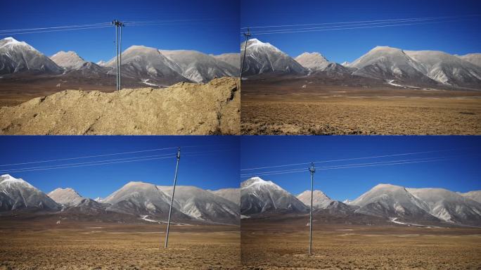 尼泊尔偏远的Upper Mustang电话线
