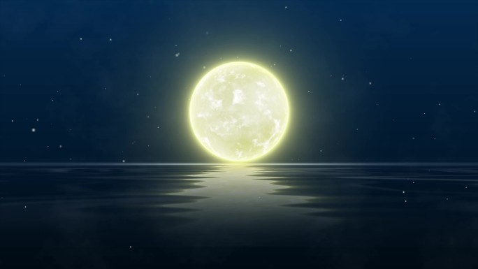 4K海面月亮