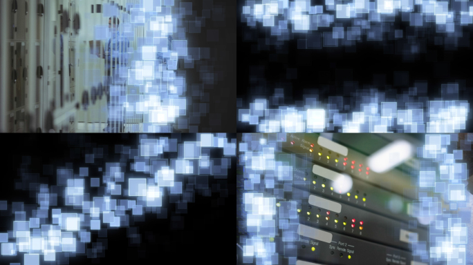 4k方形粒子科技转场素材