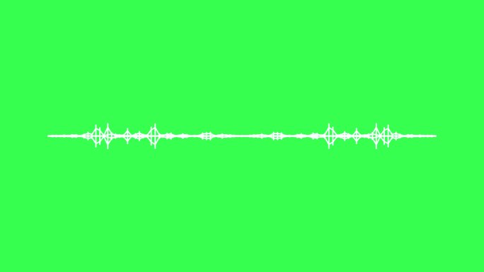 绿色背景上的4K音频频谱均衡器为白色。