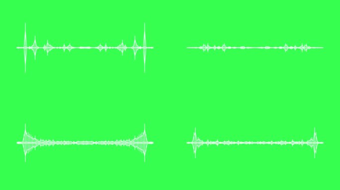 绿色背景上的4K音频频谱均衡器为白色。