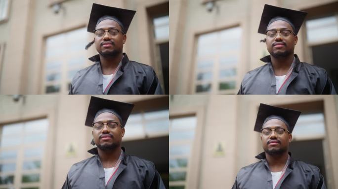 黑人学生庆祝毕业毕业生