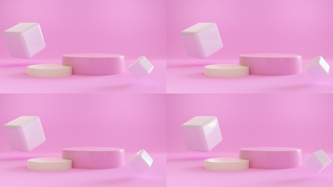 Pink Minimal循环展示台，用于背景三维渲染。