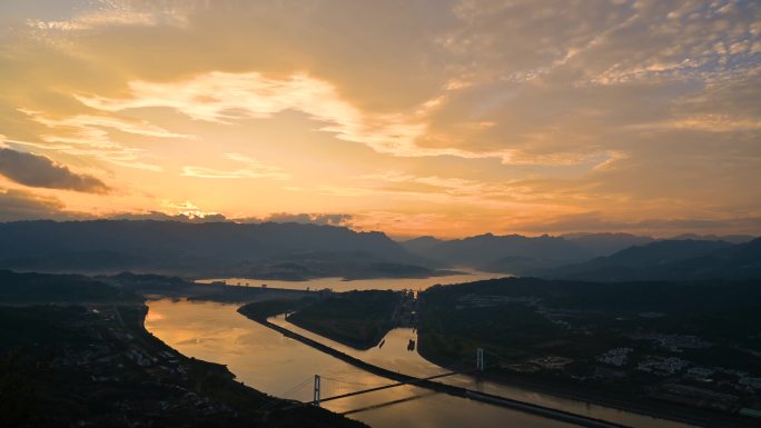 三峡大坝五级船闸日转夜间隔4k