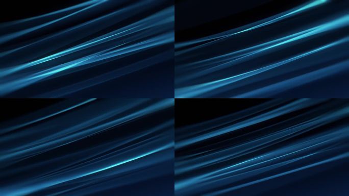 抽象光滑的波浪蓝色深色线条抽象运动背景。无缝循环。