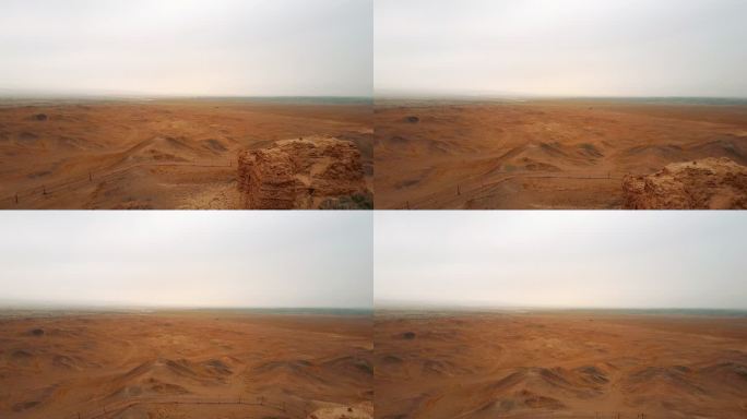 中国亚洲沙漠沙丘鸟瞰图