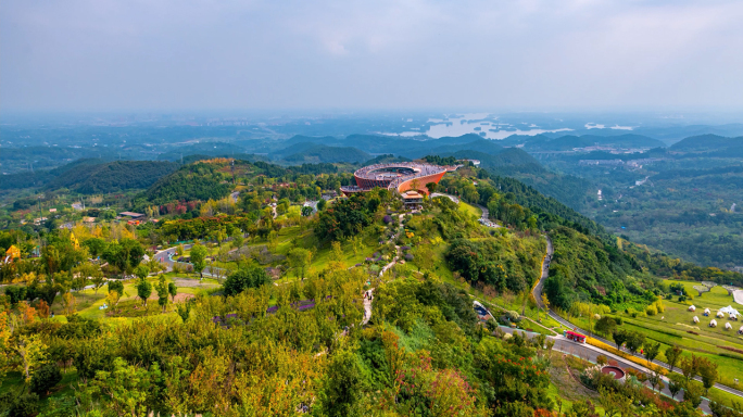 成都丹景台城市之眼秋色延时素材合集