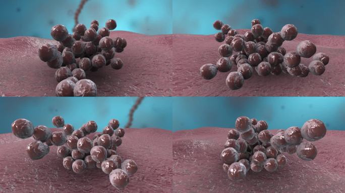 细菌真菌细胞微生物葡萄球菌病毒医疗动画