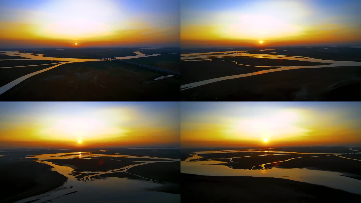 鄱阳湖湿地日出 流光溢彩