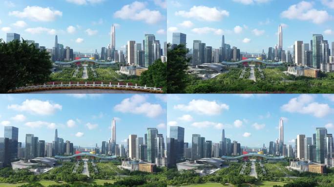 深圳市民中心2022大气经典航拍