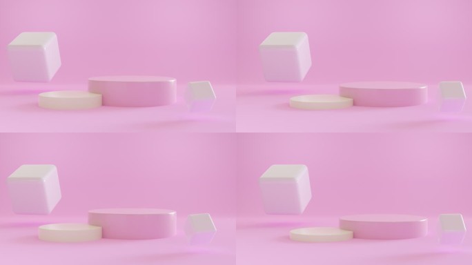 Pink Minimal循环展示台，用于背景三维渲染。