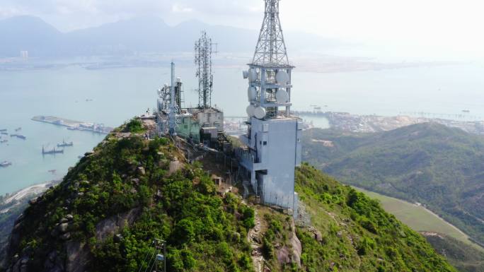 香港青山发射站的无人机视图