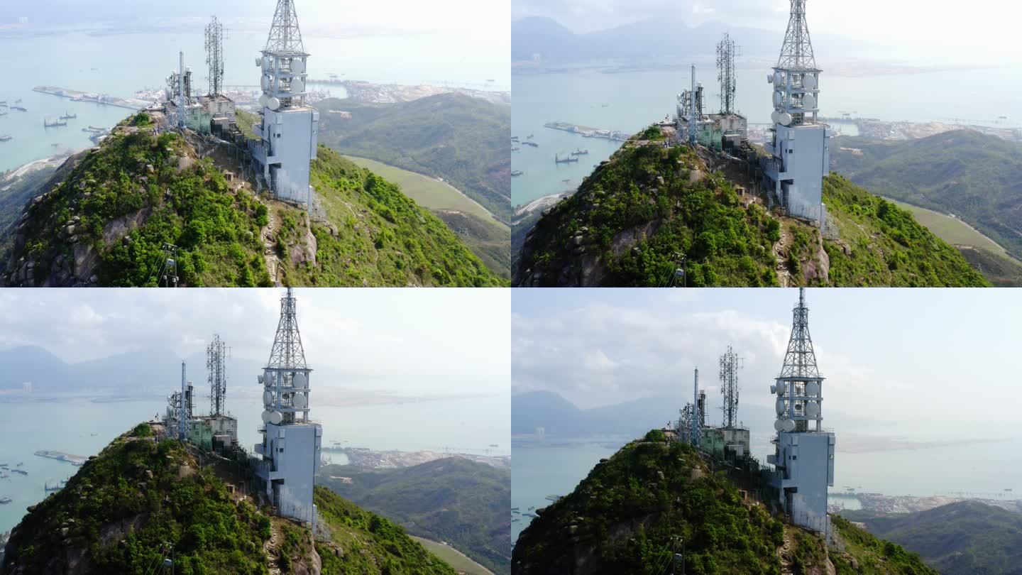 香港青山发射站的无人机视图