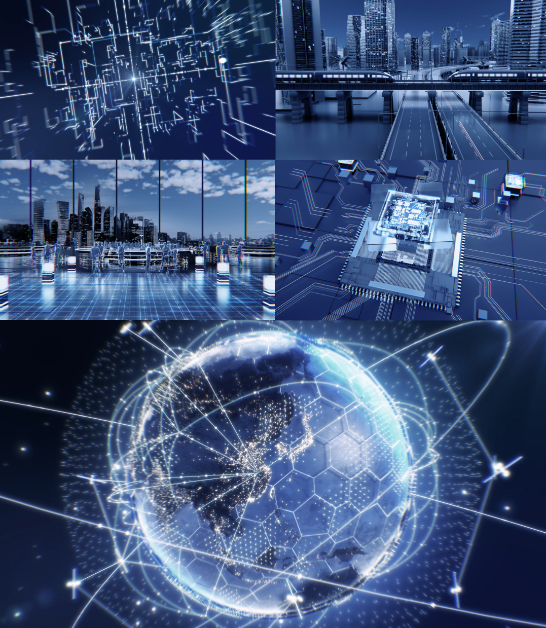 AI科技芯片大数据城市概念通用素材片头