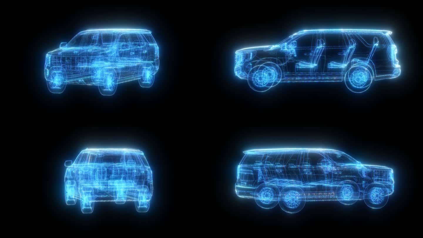 发光全息GMCSUV汽车透明通道素材