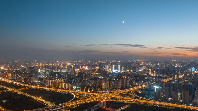 郑州日落夜景