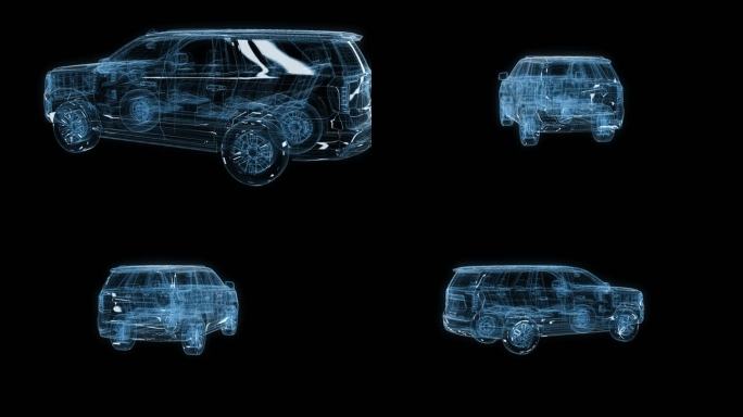透视全息GMCSUV汽车透明通道素材