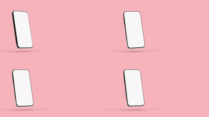 三维动画智能手机粉红色场景空白显示界面供用户使用。