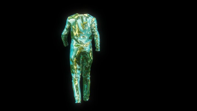 赛博朋克元宇宙服装展示动画透明通道素材