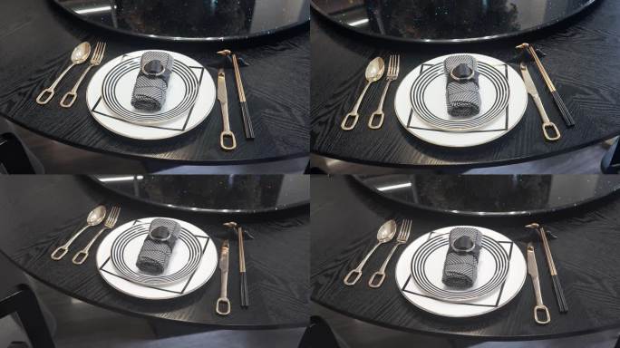 桌子餐盘刀叉筷子