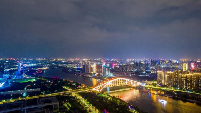 佛山新城cbd震撼夜景航拍延时