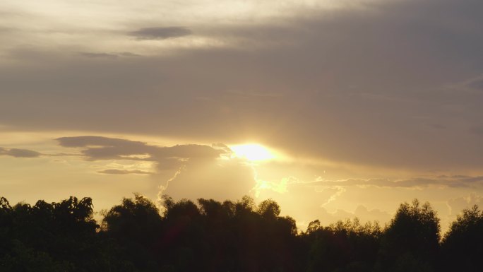 夕阳延时摄影