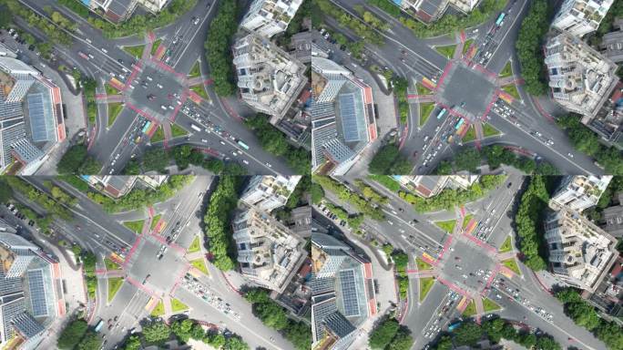 桂林七星区三里店广场路口延时摄影繁忙车流