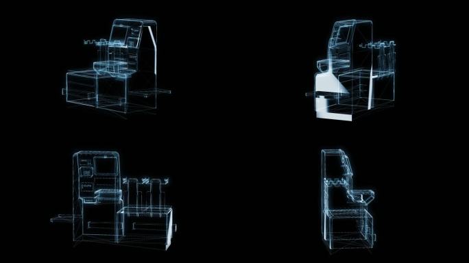 透视全息自助收银机透明通道素材