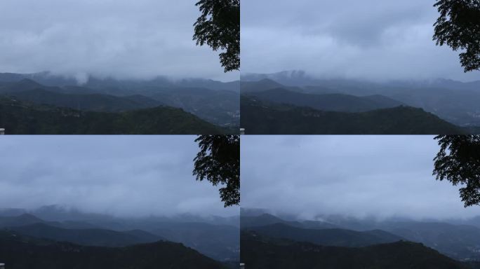 延时摄影 秋雨 阴雨 云雾 山峦 风光