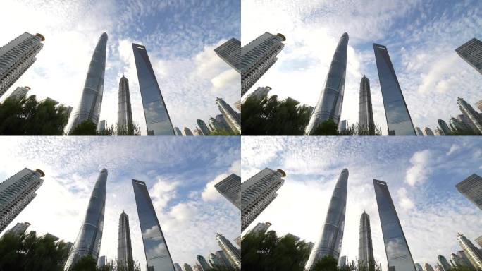 上海浦东摩天大楼延时摄影