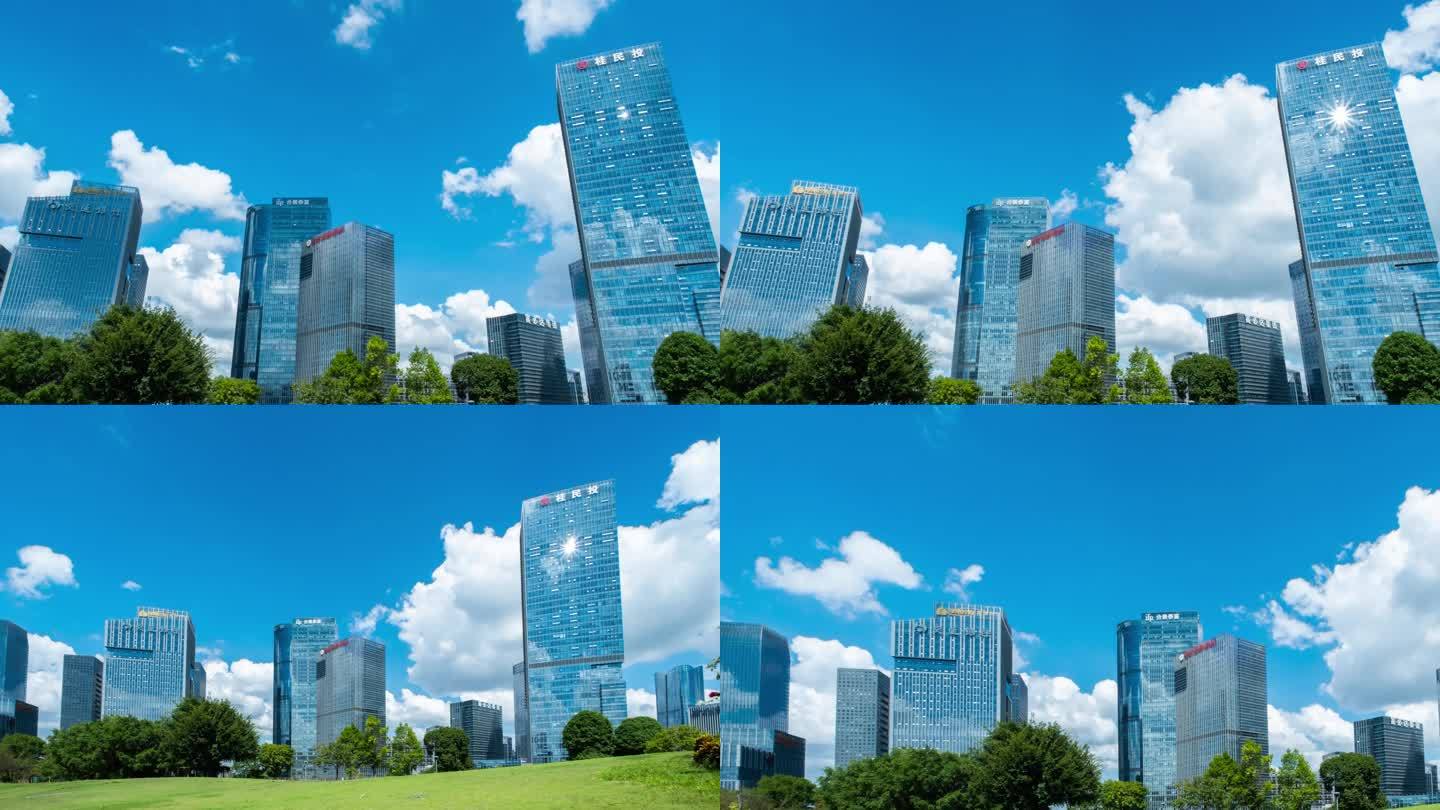广西绿城南宁现代化园林城市环境高楼延时
