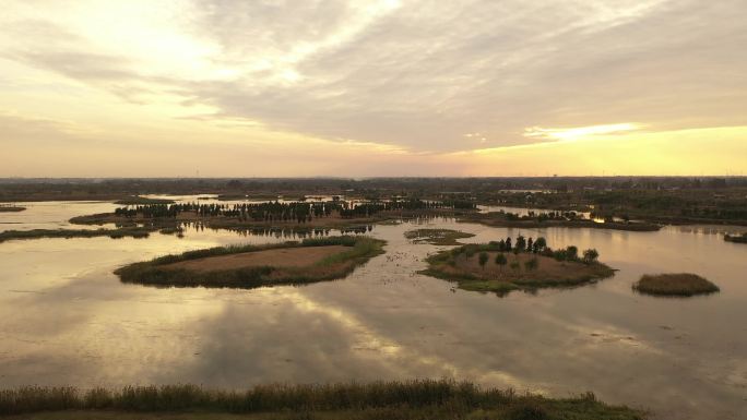 北湖湿地公园夕阳