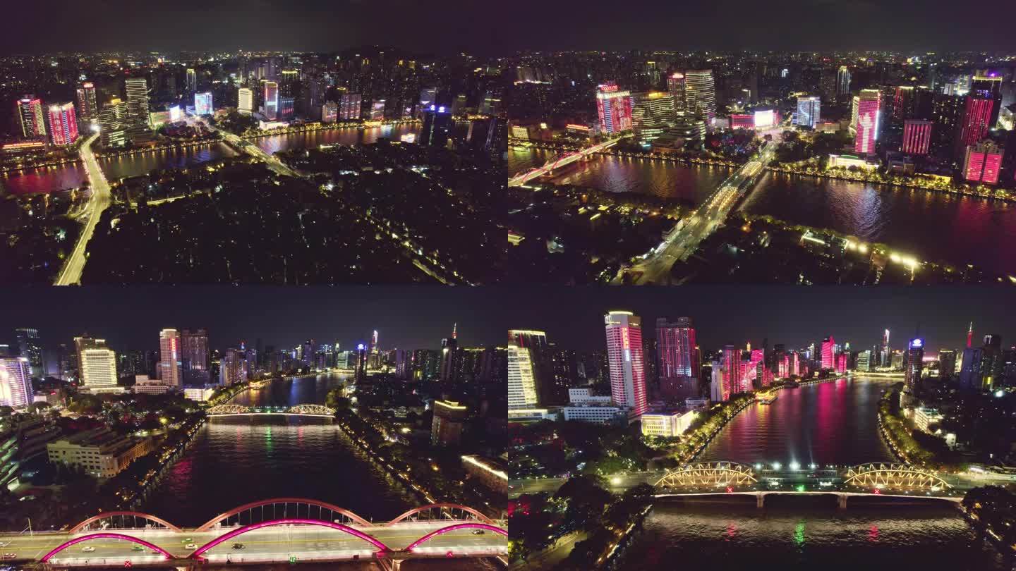 2022年国庆珠江灯光秀（长镜头航拍）
