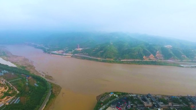 碛口黄河航拍风景