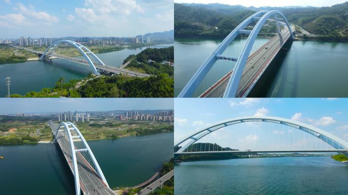 航拍柳州官塘大桥