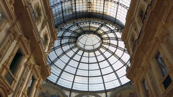 意大利米兰维托里奥·伊马努埃莱二世广场玻璃天花板