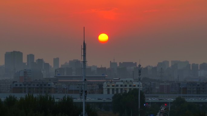 日落夕阳航拍