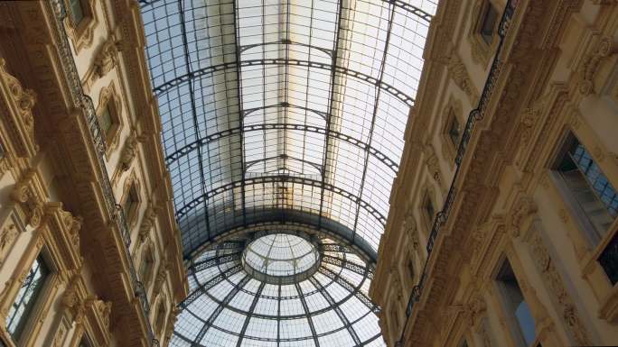 意大利米兰维托里奥·伊马努埃莱二世广场玻璃天花板