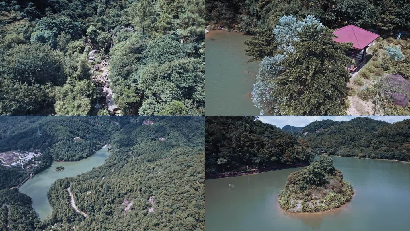航拍广州增城白江湖森林公园