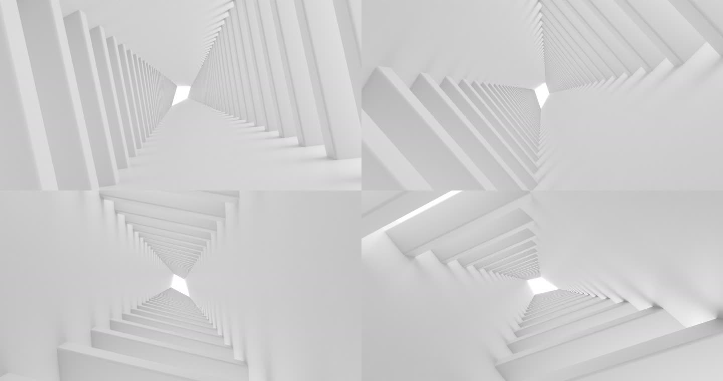 空白色走廊三维动画